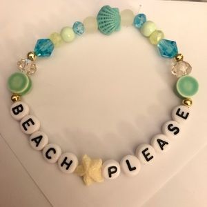 Handmade “Beach Please” letter bracelet